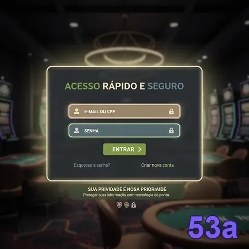Tela de login rápido no mobile da plataforma 53a